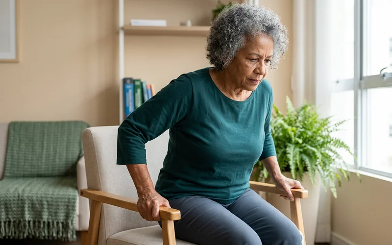 Levantar da cadeira com apoio das mãos, teste prático de força proximal