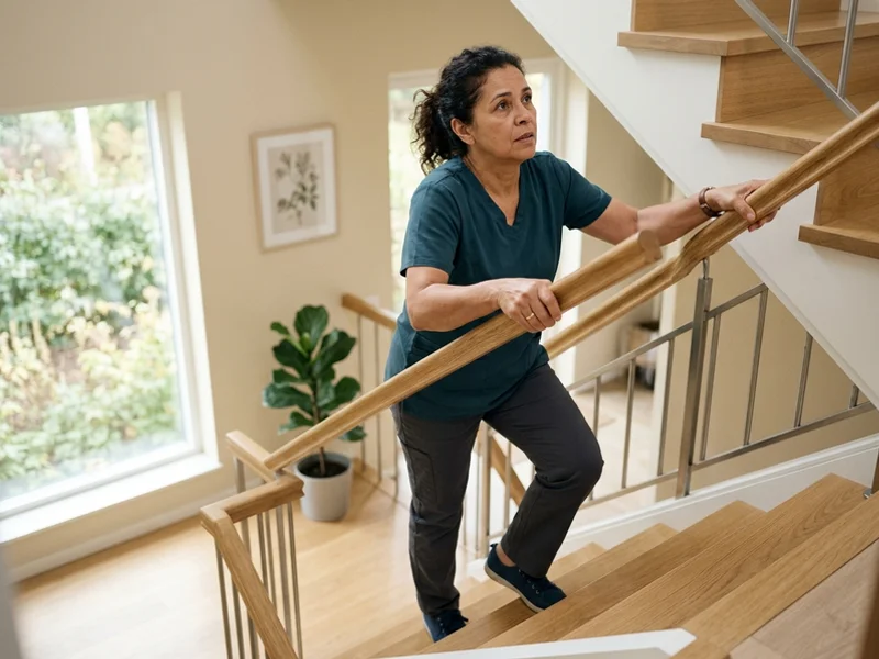 Dificuldade para subir escadas, sinal típico de fraqueza proximal